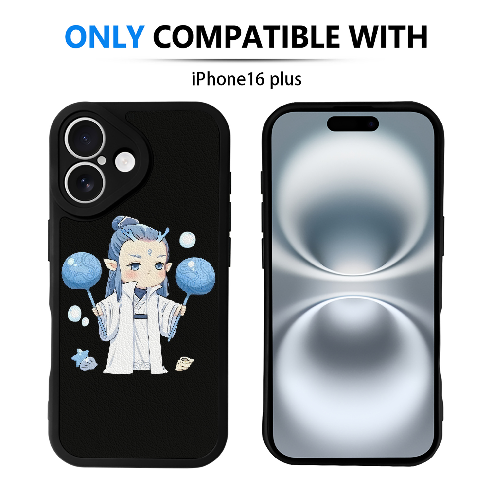 （画像用） Ne Zha 2 ナタ 魔童の大暴れ 【iPhone 16シリーズ対応】シリコンスマホケース（レザー調） 材質：シリコン